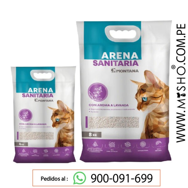 Gatos - Arena sanitaria aroma lavanda-MONTANA