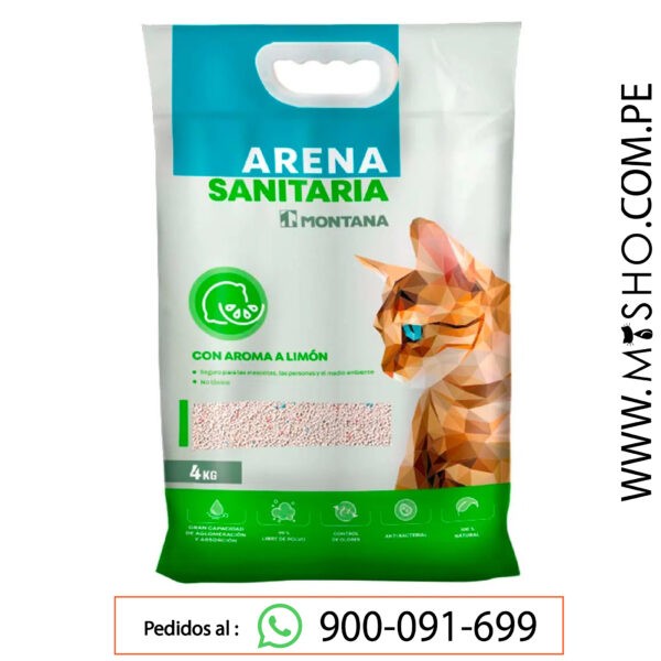 Gatos - Arena sanitaria aroma limon - MONTANA